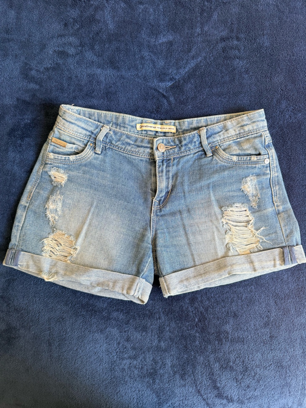 Stradivarius Light Blue Denim Shorts
